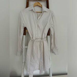 White denim dress with tie!